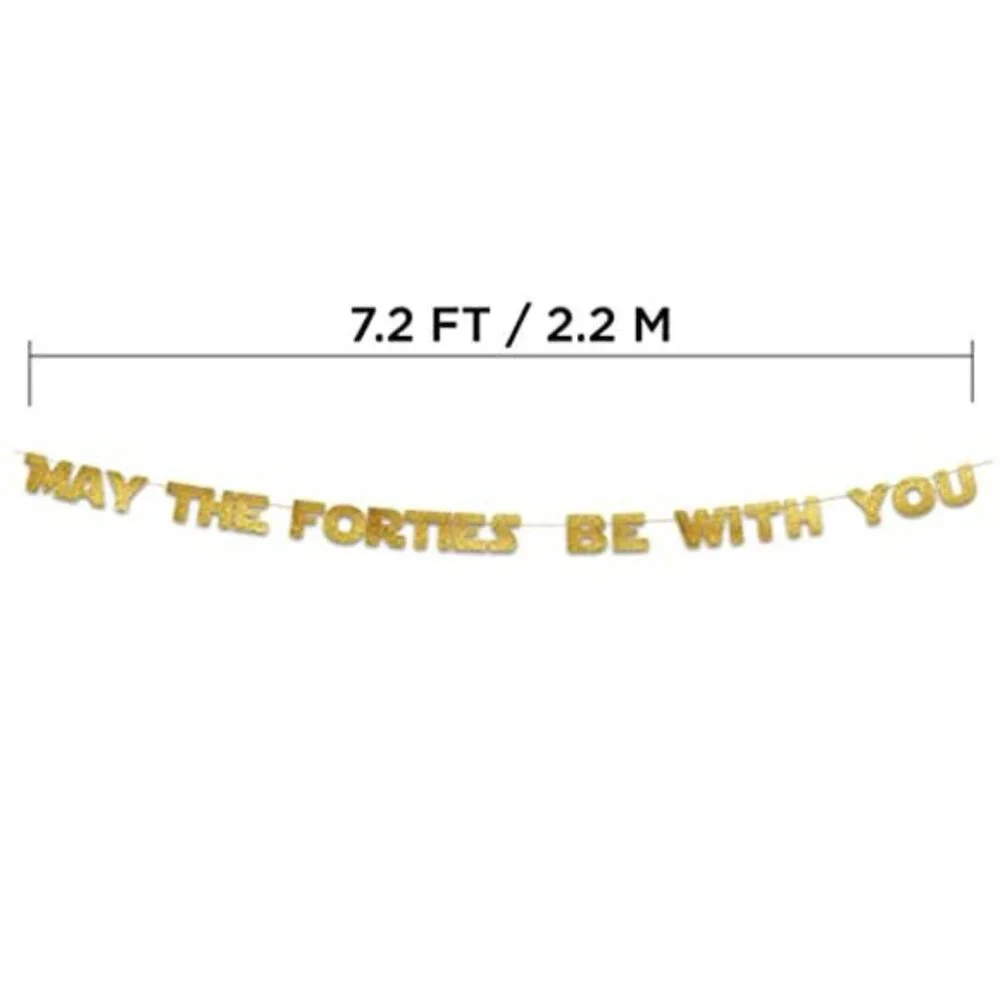 40th Birthday Banner Gold Glitter Party Decoration Anniversary Party Supplies